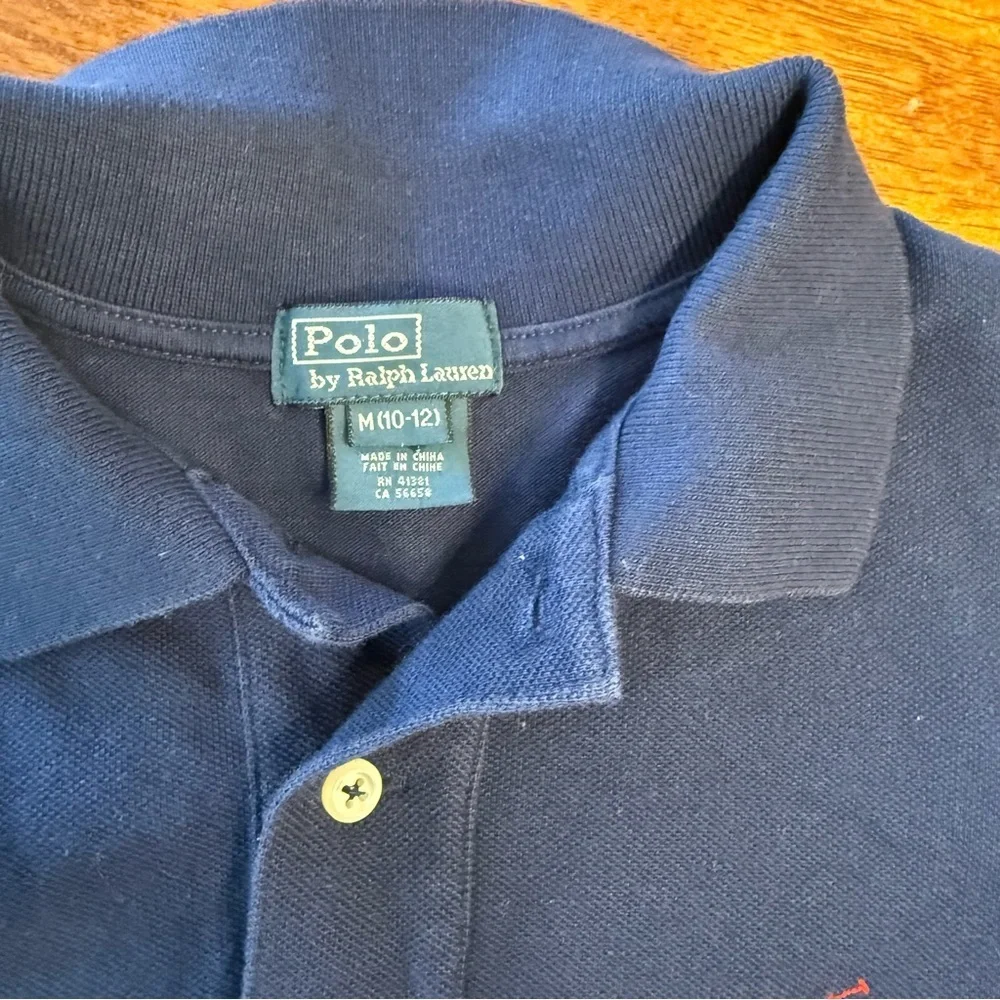 Polo Ralph Lauren Kids Navy Polo Shirt long sleeve size medium 10-12